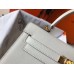 Hermes White Epsom Kelly 25cm Sellier Handmade Bag