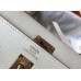 Hermes White Epsom Kelly 25cm Sellier Handmade Bag