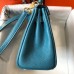 Hermes Blue Jean Clemence Kelly 20cm GHW Bag