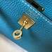 Hermes Blue Jean Clemence Kelly 20cm GHW Bag