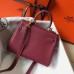 Hermes Bordeaux Clemence Kelly 20cm GHW Bag