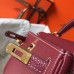 Hermes Bordeaux Clemence Kelly 20cm GHW Bag