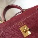 Hermes Bordeaux Clemence Kelly 20cm GHW Bag