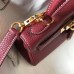 Hermes Bordeaux Clemence Kelly 20cm GHW Bag