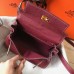 Hermes Bordeaux Clemence Kelly 20cm GHW Bag