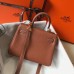 Hermes Brown Clemence Kelly 20cm GHW Bag