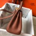 Hermes Brown Clemence Kelly 20cm GHW Bag