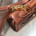 Hermes Brown Clemence Kelly 20cm GHW Bag