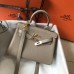 Hermes Grey Clemence Kelly 20cm GHW Bag