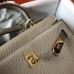 Hermes Grey Clemence Kelly 20cm GHW Bag