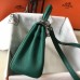 Hermes Malachite Clemence Kelly 20cm PHW Bag