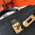 Hermes Black Clemence Kelly 20cm GHW Bag