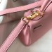 Hermes Pink Clemence Kelly 20cm GHW Bag