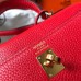 Hermes Red Clemence Kelly 20cm GHW Bag