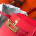 Hermes Red Clemence Kelly 20cm GHW Bag