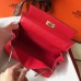Hermes Red Clemence Kelly 20cm GHW Bag