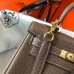 Hermes Etoupe Clemence Kelly 20cm GHW Bag