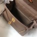 Hermes Etoupe Clemence Kelly 20cm GHW Bag