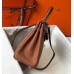 Hermes Brown Clemence Kelly 25cm GHW Bag