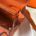 Hermes Orange Clemence Kelly 25cm GHW Bag