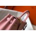 Hermes Pink Clemence Kelly 25cm GHW Bag