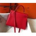 Hermes Red Clemence Kelly 25cm GHW Bag