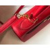 Hermes Red Clemence Kelly 25cm GHW Bag