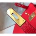 Hermes Red Clemence Kelly 25cm GHW Bag