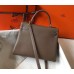Hermes Etoupe Clemence Kelly 25cm GHW Bag