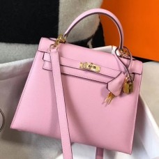 Hermes Pink Epsom Kelly 25cm Sellier Handmade Bag