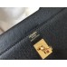 Hermes Black Epsom Kelly 25cm Sellier Handmade Bag