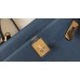 Hermes Blue Agate Clemence Kelly Retourne 28cm Handmade Bag