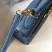 Hermes Blue Agate Clemence Kelly Retourne 28cm Handmade Bag