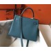 Hermes Blue Jean Clemence Kelly 28cm Bag