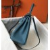 Hermes Blue Jean Clemence Kelly 28cm Bag