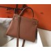 Hermes Brown Clemence Kelly 28cm Bag