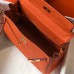 Hermes Orange Clemence Kelly 28cm Bag