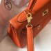 Hermes Orange Clemence Kelly 28cm Bag