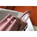 Hermes Pink Clemence Kelly 28cm Bag