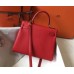Hermes Red Clemence Kelly 28cm Bag