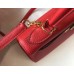 Hermes Red Clemence Kelly 28cm Bag