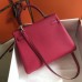 Hermes Rose Red Clemence Kelly 28cm Bag