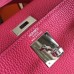 Hermes Rose Red Clemence Kelly 28cm Bag