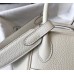 Hermes Lindy 26cm Bag In White Clemence With PHW