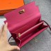 Hermes Kelly Longue Wallet In rose Clemence Leather