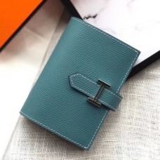 Hermes Bearn Mini Wallet In Blue Jean Epsom Leather Hermes Bearn Mini Wallet In Blue Jean Epsom Leather