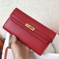 Hermes Kelly Classic Long Wallet In Red Epsom Leather Hermes Kelly Classic Long Wallet In Red Epsom Leather