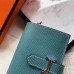 Hermes Bearn Mini Wallet In Blue Jean Epsom Leather