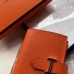 Hermes Bearn Mini Wallet In Orange Epsom Leather