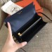 Hermes Kelly Classic Long Wallet In Navy Epsom Leather